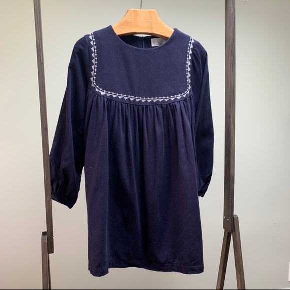 Baby Doll Smock Dress w/ Embroidered White Design - Picture 8 of 13